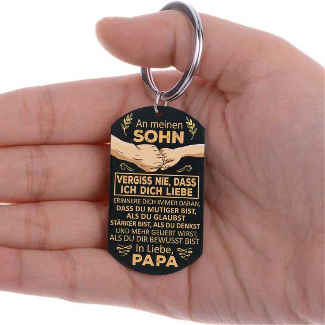 Peter – Men's Black Stainless Steel Keychain with Inspirational Message