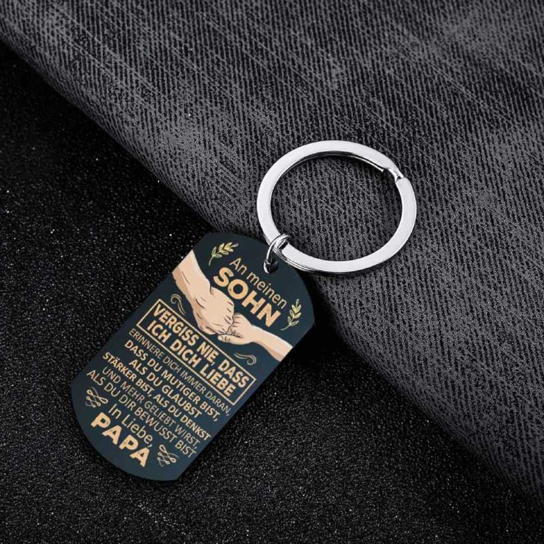 Peter – Men's Black Stainless Steel Keychain with Inspirational Message