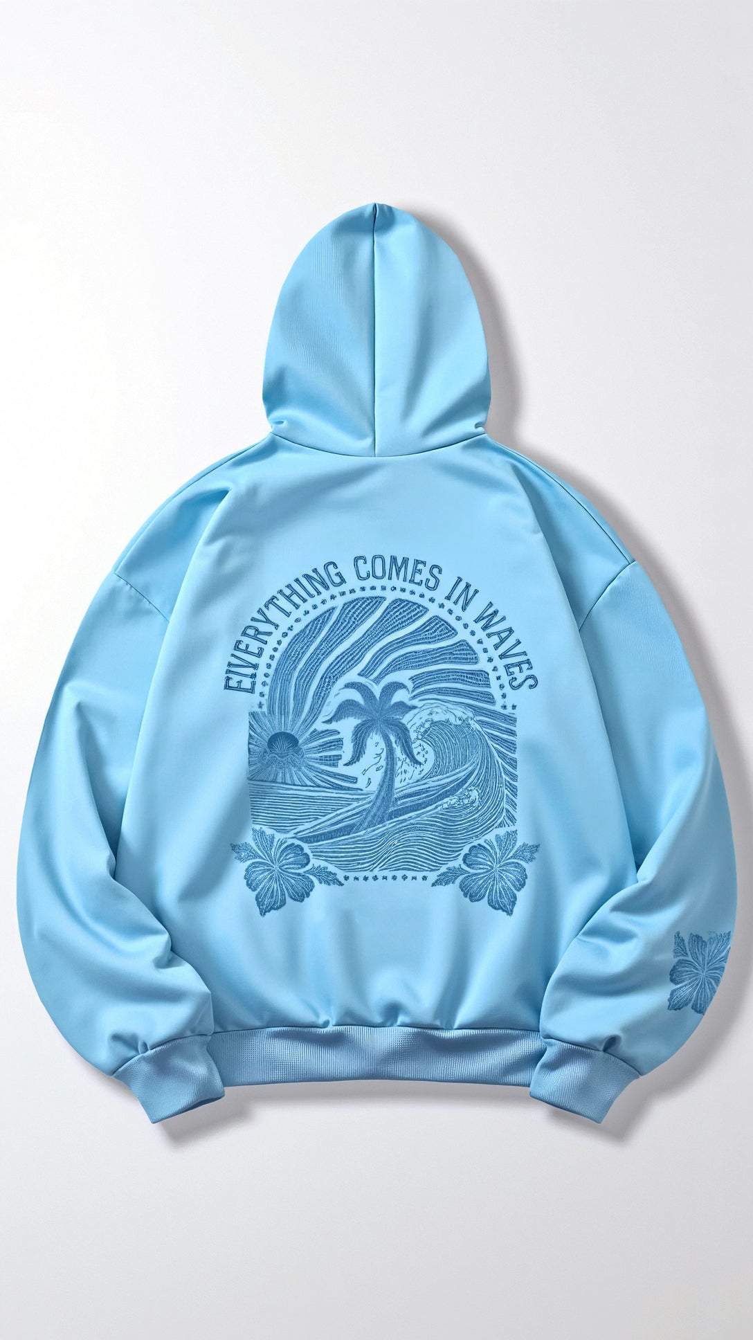 Women's Embroidered Tropical Hoodie – Casual Oversized Pullover for Everyday Style