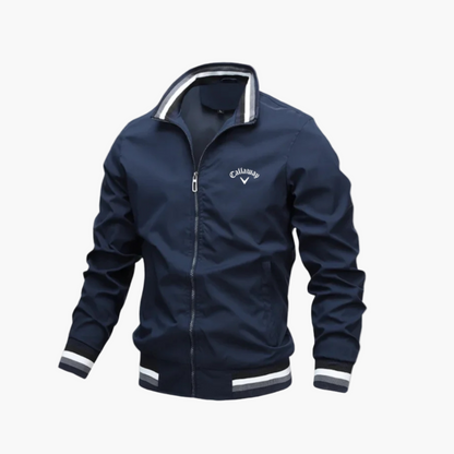 Men's Lightweight Golf Windbreaker Jacket – Athletic Fit Water-Resistant Zip-Up for Golf & Outdoor Activities