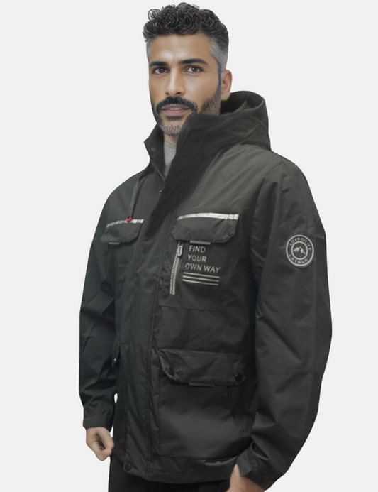 Men's Winter Outdoor Waterproof Parka Jacket with Removable Hood – All-Weather Adventure Style