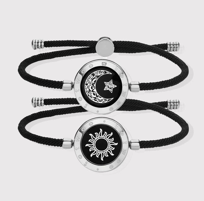 Ruby – Matching Couple Bracelets with Love & Connection Symbols