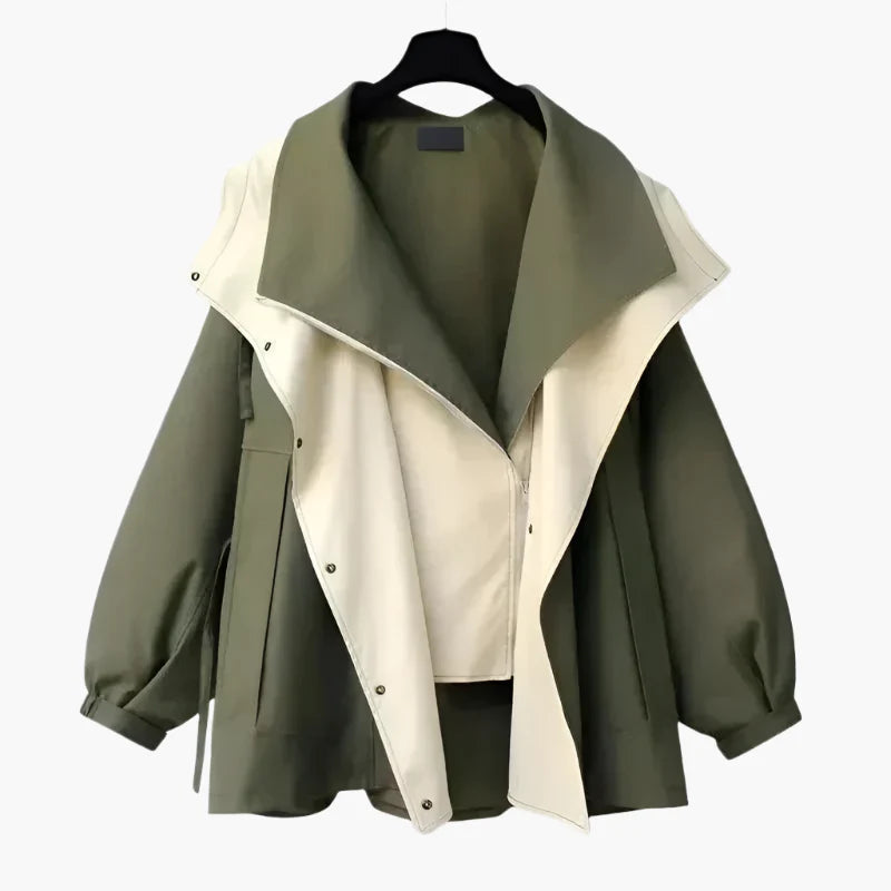 Women's Oversized Casual Layered Windbreaker Jacket