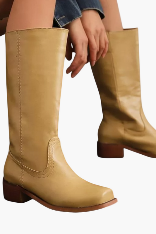 Women's Classic Knee-High Fashion Boots – Stylish Everyday Block Heel Footwear