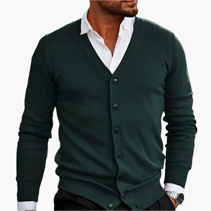 Men's Classic V-Neck Button-Up Cardigan – Elegant Casual Style