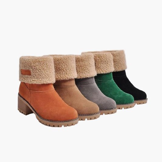 Women's Foldable Warm Suede Ankle Boots – Stylish All-Season Comfort