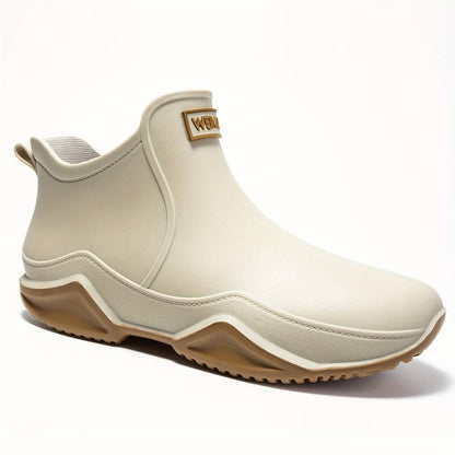 Women's Modern Outdoor Waterproof Rubber Ankle Boots - Stylish Functional Rain Shoes