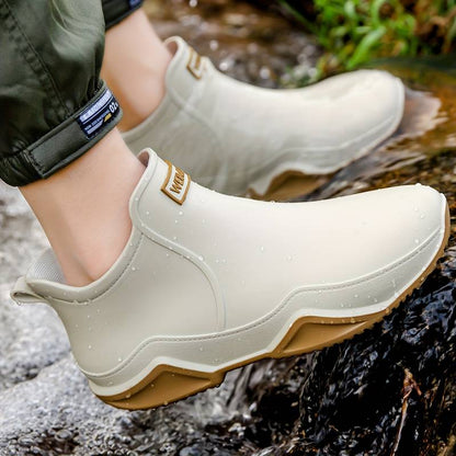 Women's Modern Outdoor Waterproof Rubber Ankle Boots - Stylish Functional Rain Shoes