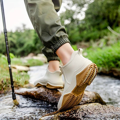 Women's Modern Outdoor Waterproof Rubber Ankle Boots - Stylish Functional Rain Shoes