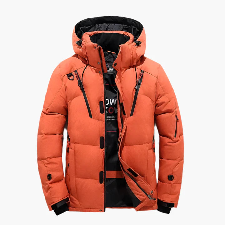 Men's Winter Hooded Puffer Jacket Outdoor Warm Casual Style