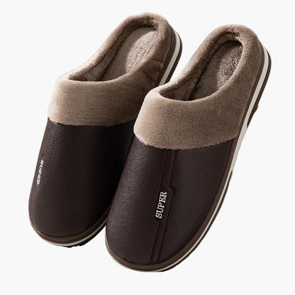 Men's Cozy Quilted Indoor House Slippers with Thick Sole – Casual Comfort for Winter