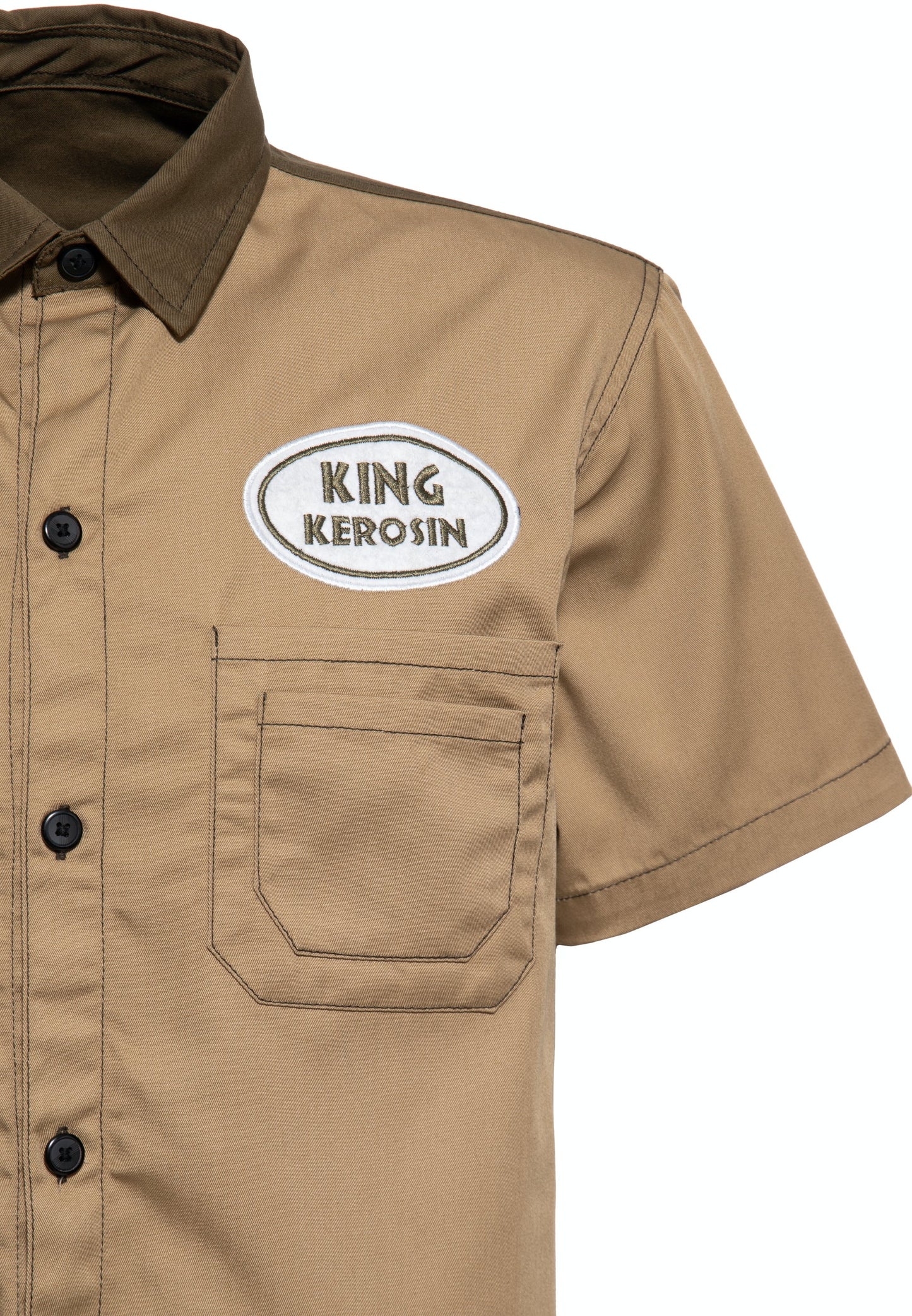 Malcolm – Men's Short Sleeve Workwear Shirt with Beer Motif