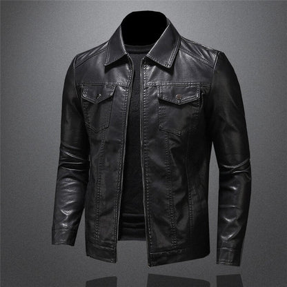 Men's Classic Faux Leather Jacket – Timeless Elegant Style for Casual and Formal Occasions
